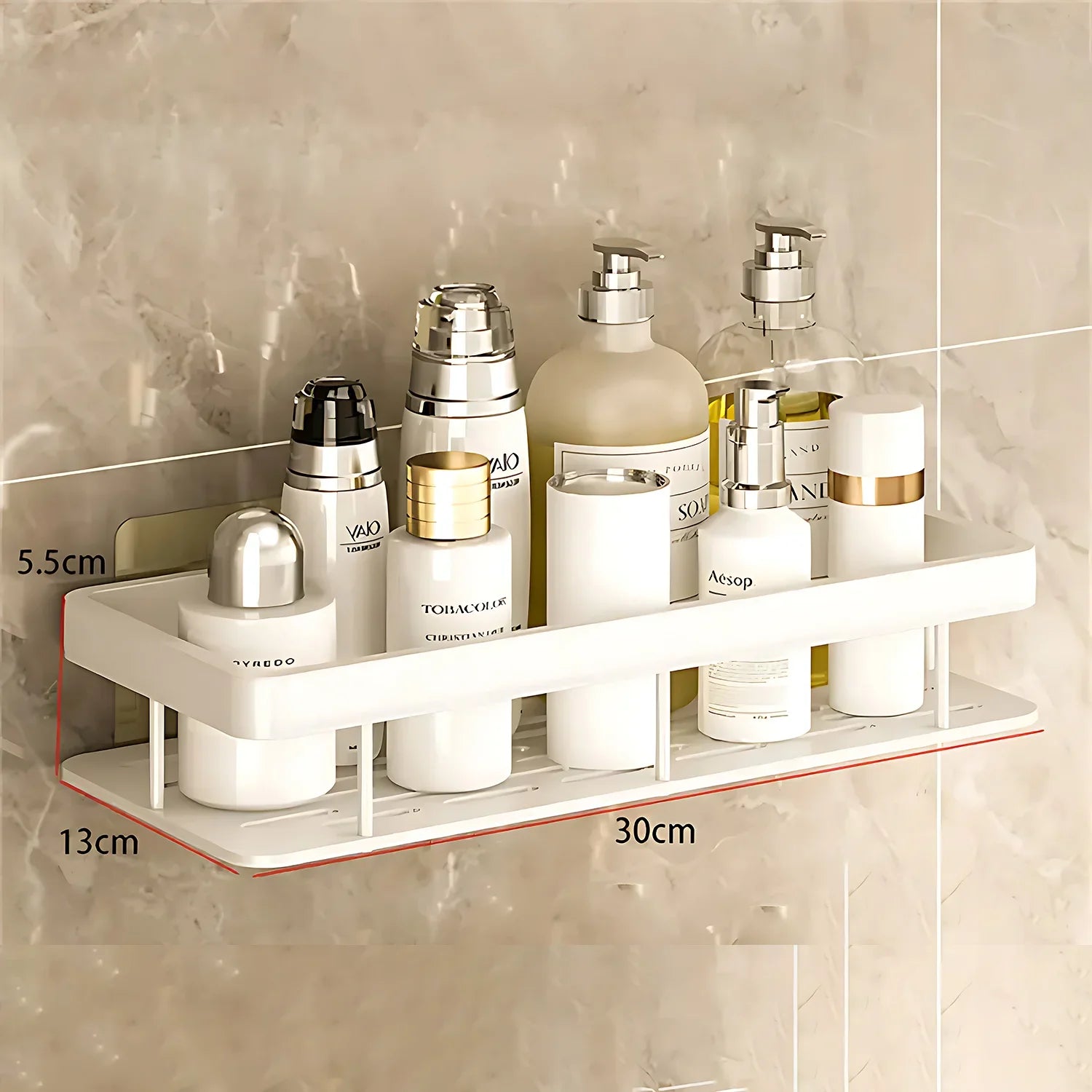 Bathroom Shelf Kitchen Storage Organizer Aluminum Alloy Shower Shelf Bathroom Accessories No Drilling Wall Shelf