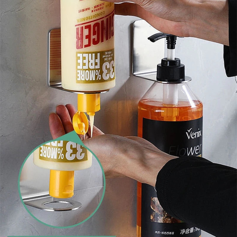 Black/Chrome Soap Dispenser Rack Bathroom Shelf Stainless Steel Shower Gel Kitchen Holder Hanging Storage Accessory