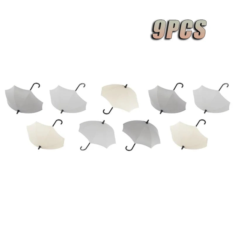 Cute Umbrella Shaped Hooks No-Punch Wall Hooks Kitchen Bathroom Coat Rack Key Organizer Hooks Home Storage Shelf Hooks