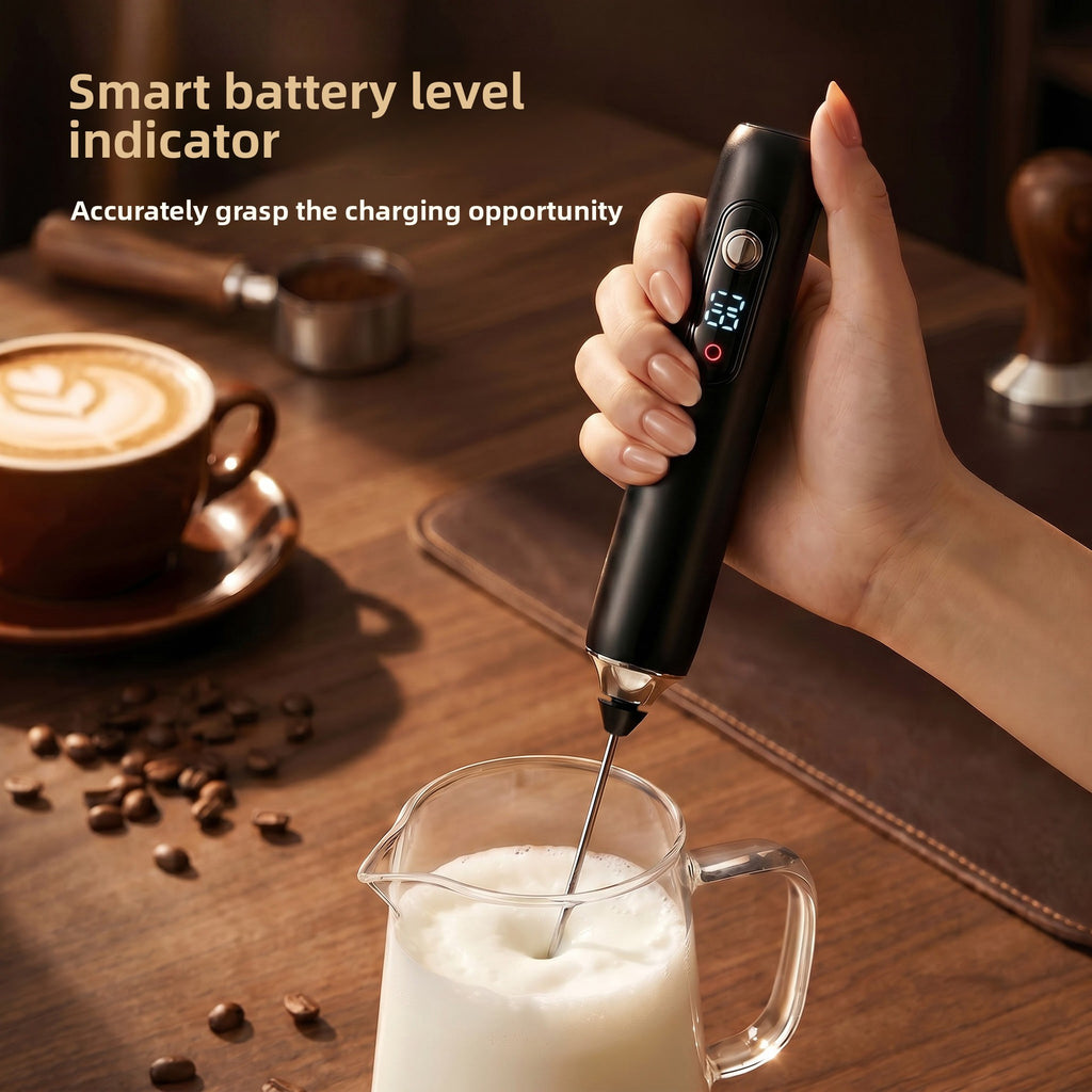 Handheld Milk Frother with Digital Display