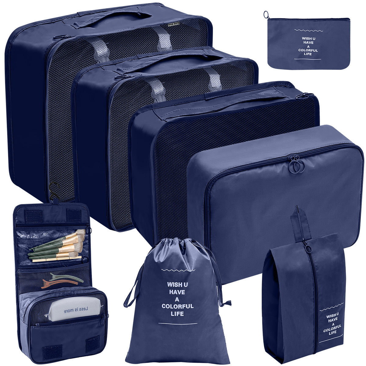 Travel Storage Bag Set for Toiletries Cosmetics and Digital Accessories