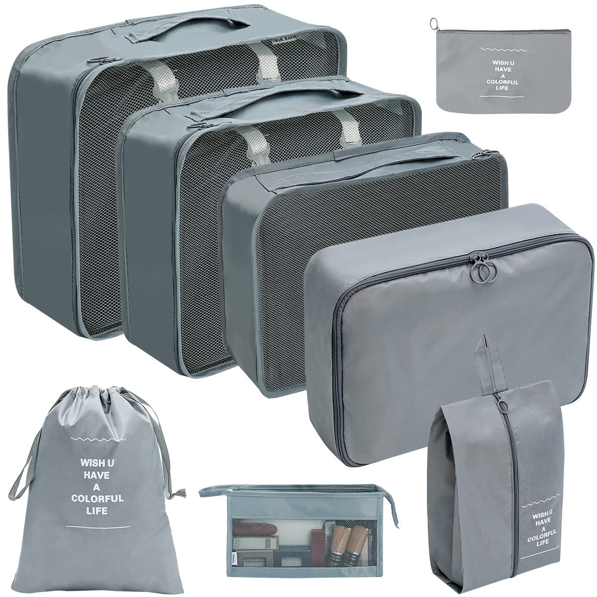 Travel Storage Bag Set for Toiletries Cosmetics and Digital Accessories