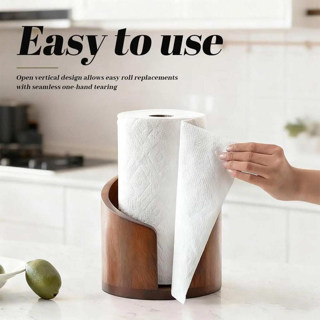 Paper Towel Holder & Napkin Dispenser Stand – Freestanding Kitchen Roll Holder for Countertop, Bathroom, Dining Table & Cabinet Organization