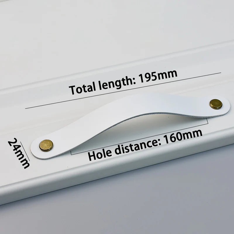 AOYIHOM Modern Minimalist Kitchen Cabinet Storage Leather Pulls White Nordic Cowhide Furniture Handle Drawer Wardrobe Door Knob