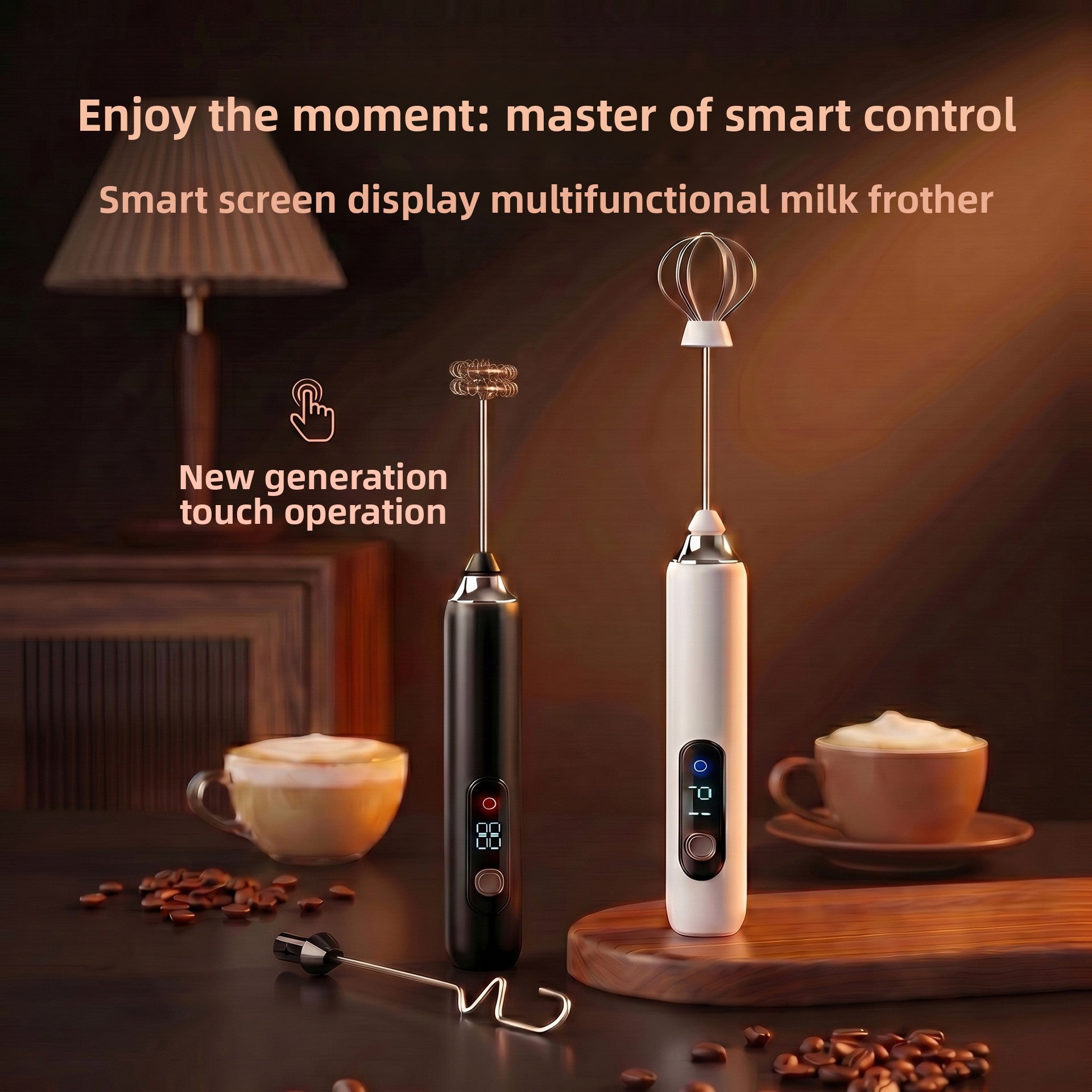 Handheld Milk Frother with Digital Display