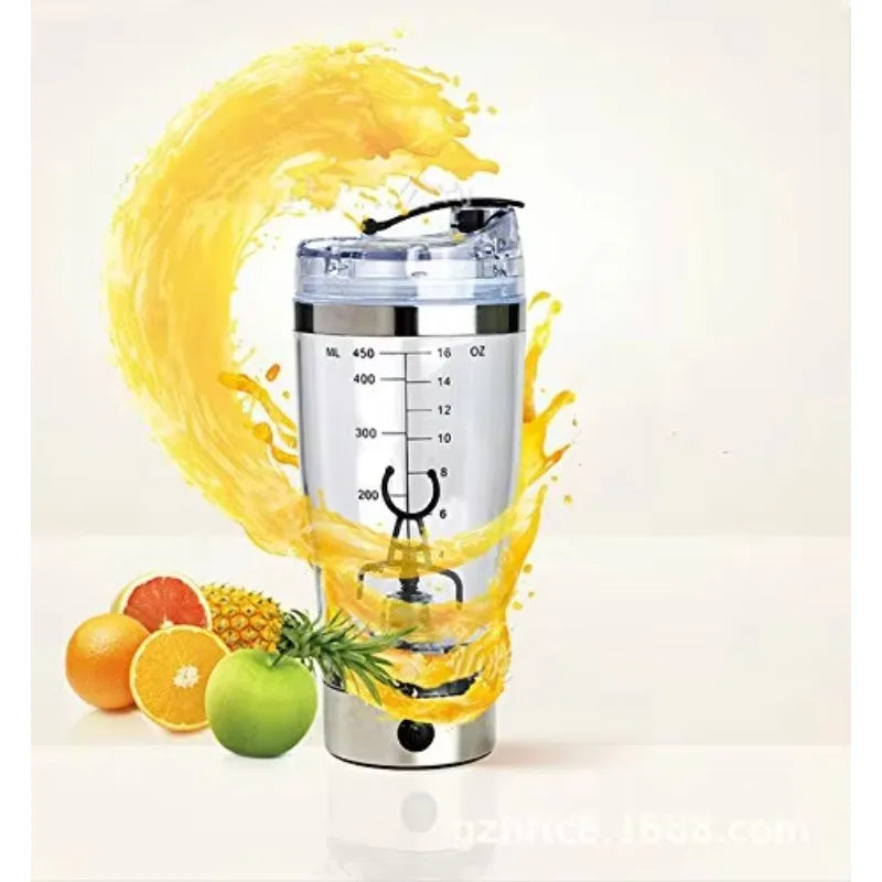 Custom Color 450ml Food Grade Vortex Stirrer Protein Sport Shaker Bottle Portable USB Rechargeable Gym Mixer Cup