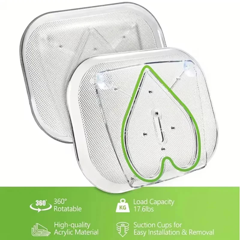 1 Piece Storage Tray, 360-Degree Refrigerator Storage Rotating Tray, Used for Kitchen Spice Jars and Sundry Storage Turntable