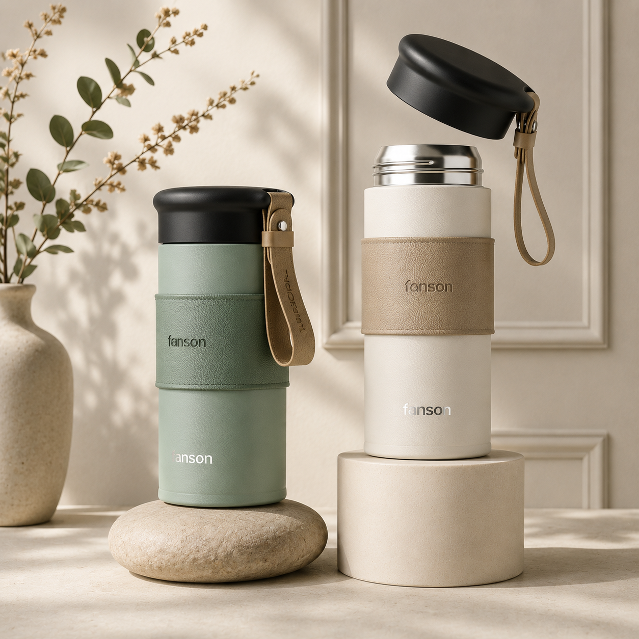 Leather Cover Steel Tumbler