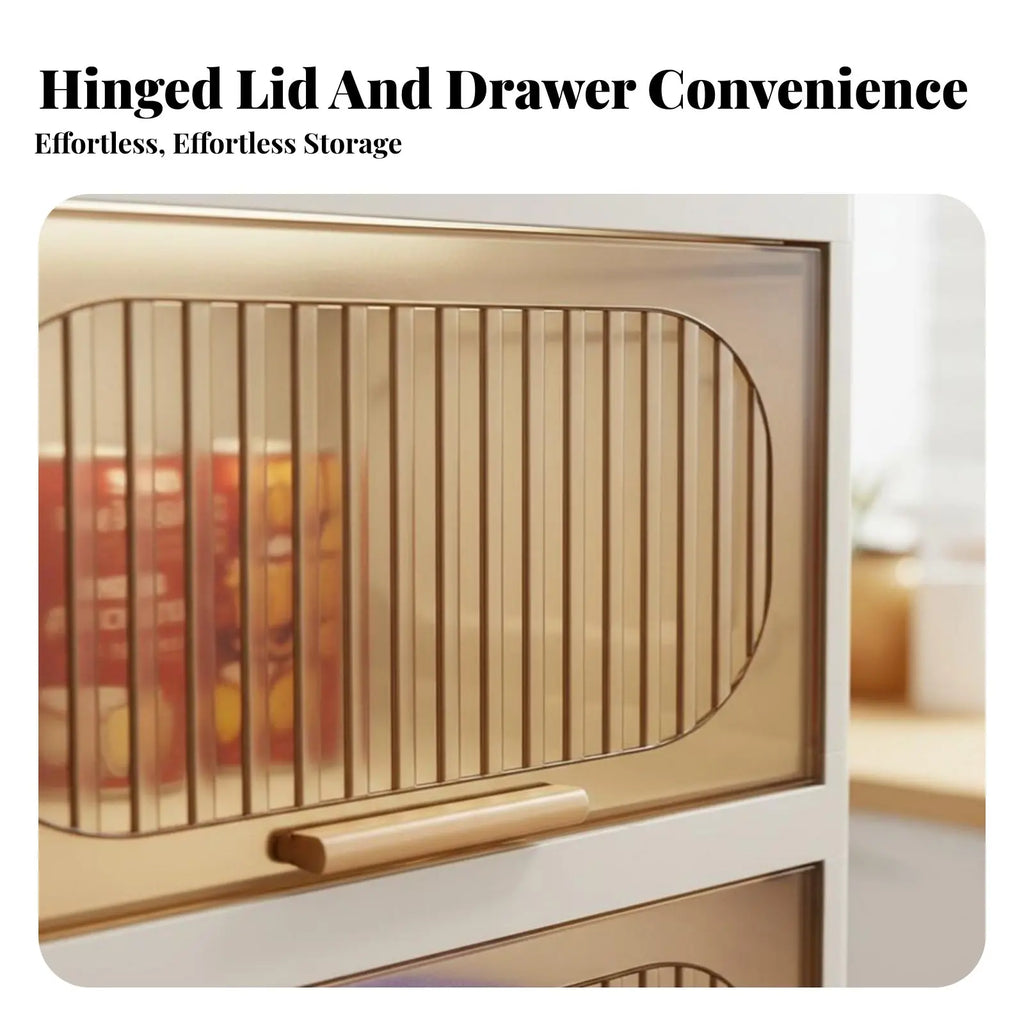 Multi-Tier Organizer hinged-lid reach Wheeled Crevice Cabinet Space Saving Easy Assembly for Students, Kitchen