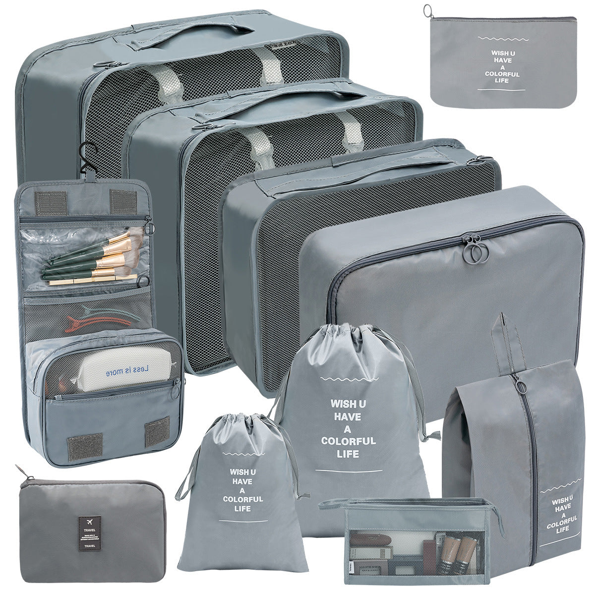 Travel Storage Bag Set for Toiletries Cosmetics and Digital Accessories