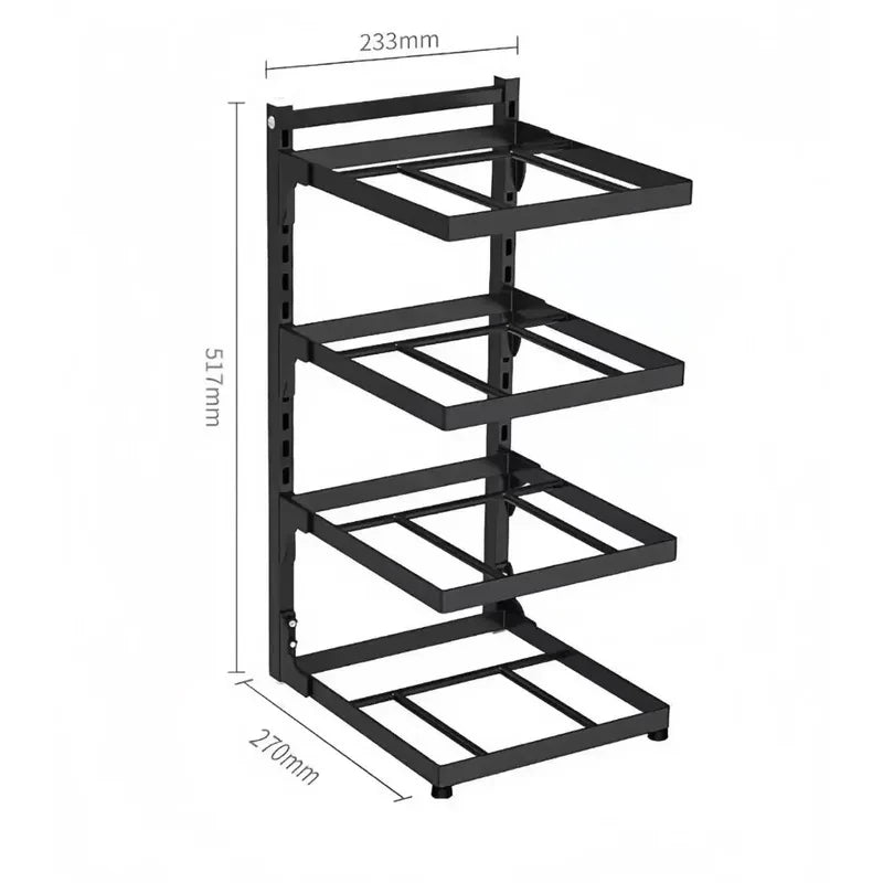 Kitchen Shelf Space-saving Kitchenware Storage Rack Adjustable Pot Rack 3-4 Tiers Under Sink/Corner Applicable