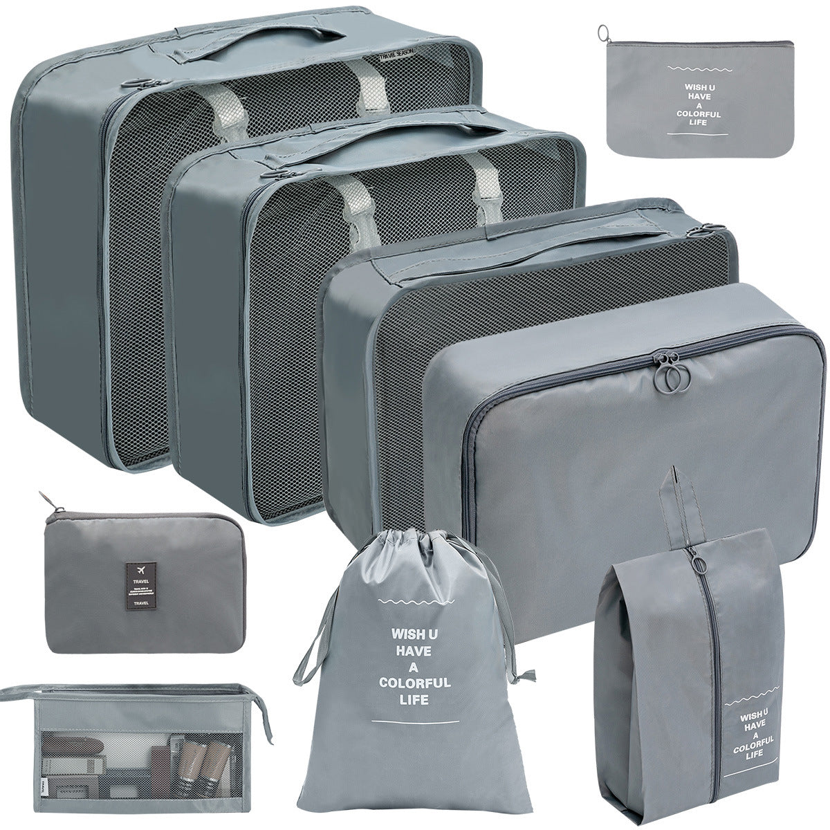 Travel Storage Bag Set for Toiletries Cosmetics and Digital Accessories
