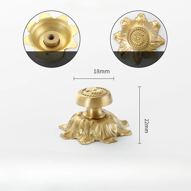 1pcs Round Brass Gold Furniture Handles For Drawers Bathroom Kitchen Storage Cabinet Pulls Wardrobe Shoe Cupboard Door Knob