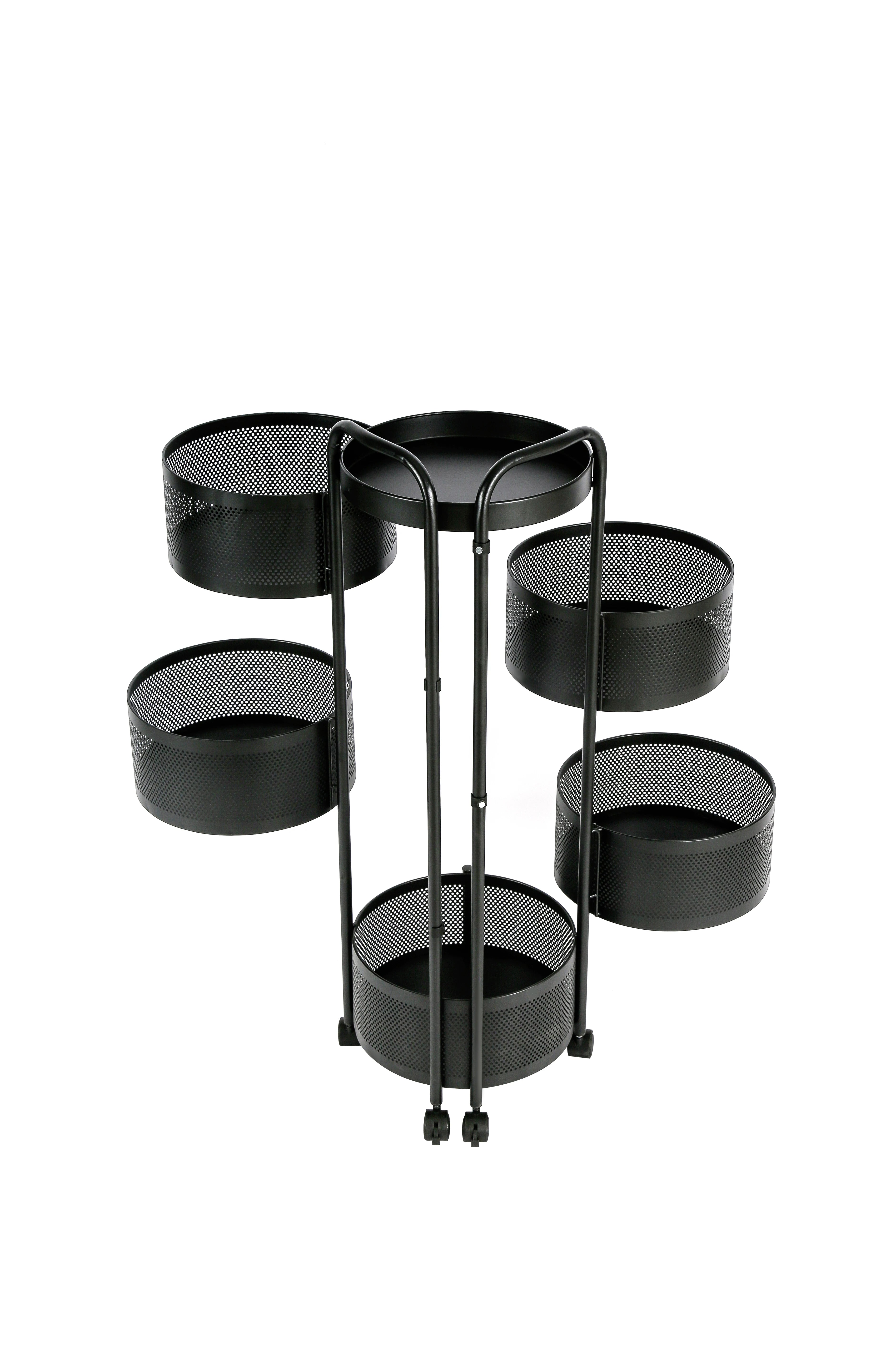 #￥5 Tier Rotating Kitchen Baskets Fruit and Vegetable Storage Kitchen Organization Solutions Rotating Pantry Organizers