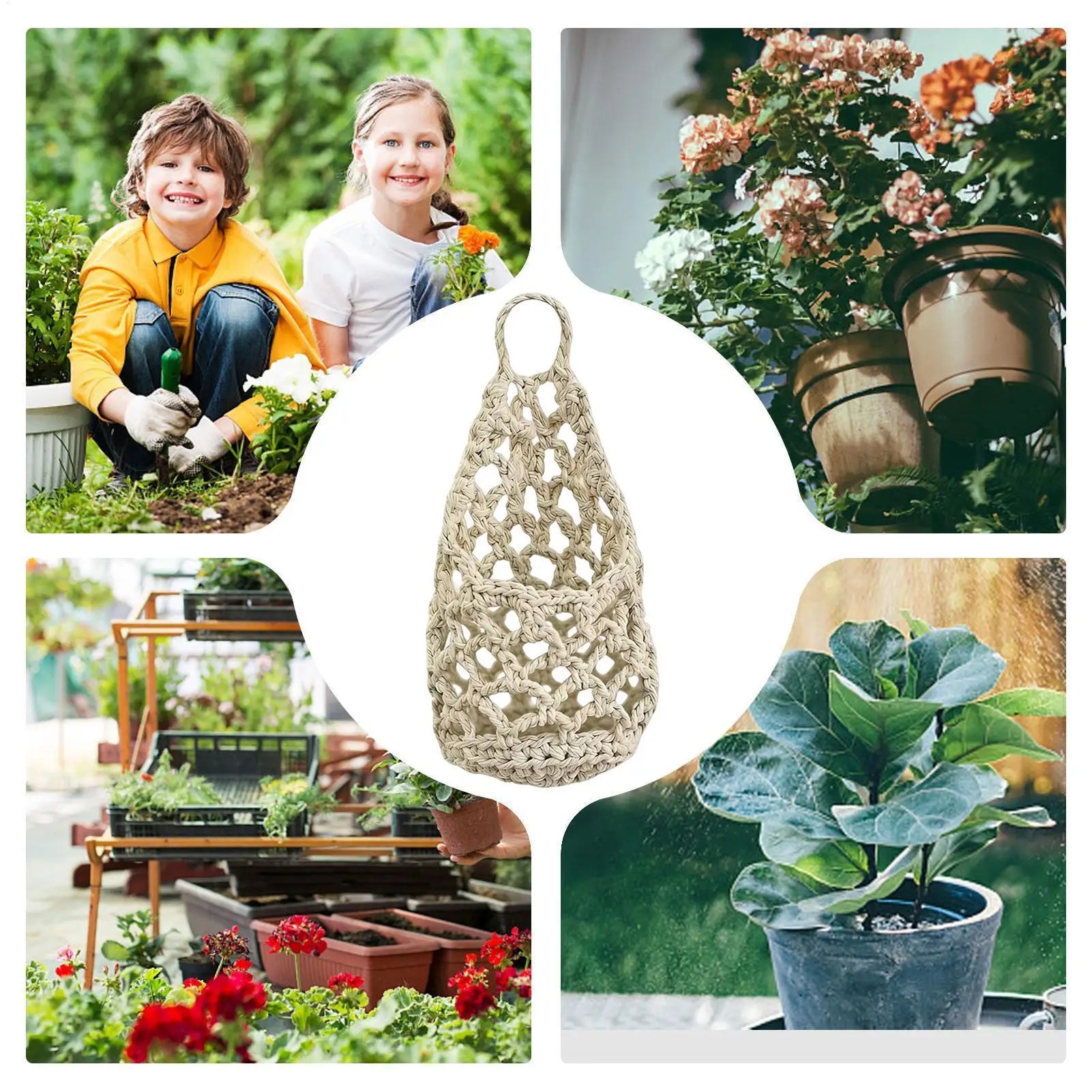 Wall Plant Hanger Space Saving Storage Home Decor Boho Plant Hanger Flower Pot Holder for Bedroom Living Room Kitchen Door