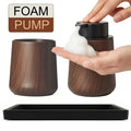 Cotton Lotion Hand Toothpaste Brush Storage Countertop Accessories Walnut Foam Soap Dispenser Bottle Set for Kitchen Bathroom